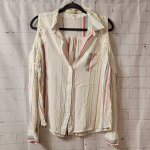 Cold Shoulder Button-down